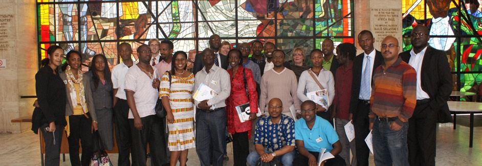 AGGN fellows in UNECA Africa Hall in Addis Ababa/Ethiopia