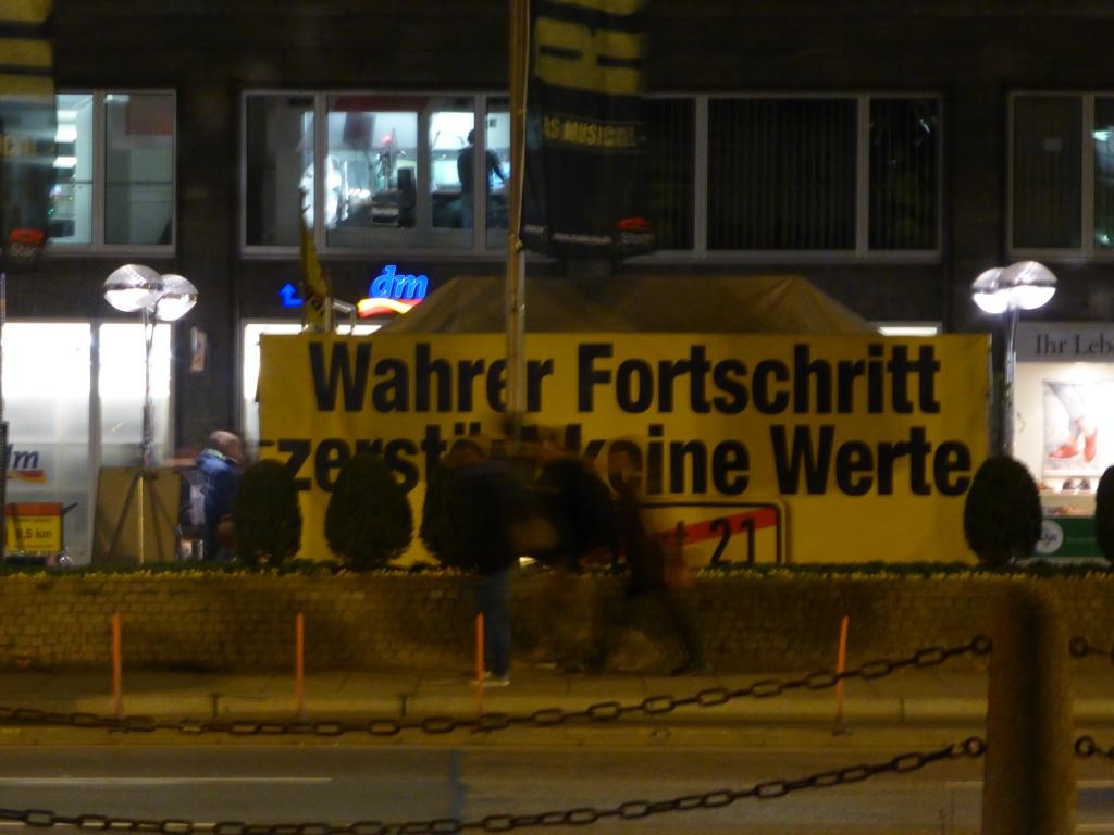 Stuttgart 21 protest sight: "True progress doesn't destroy values"